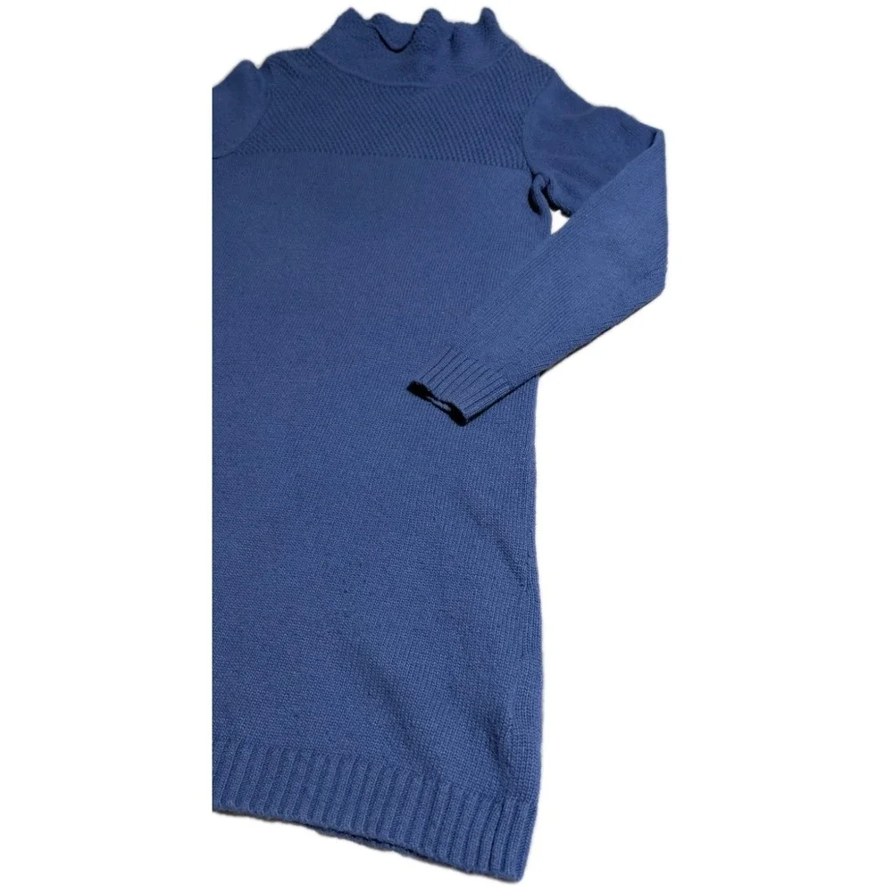 Boden Blue Turtleneck Sweater Dress Cashmere‎ Blend Knit Womens US 12 UK 16